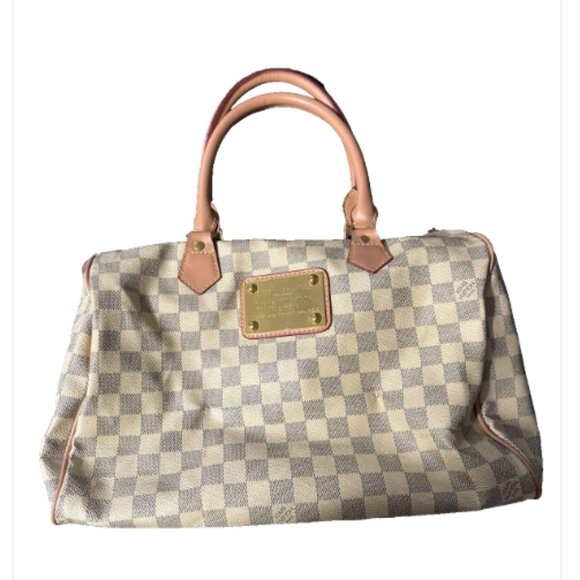 Designer handbag checkered tan and gray - Picture 2 of 4